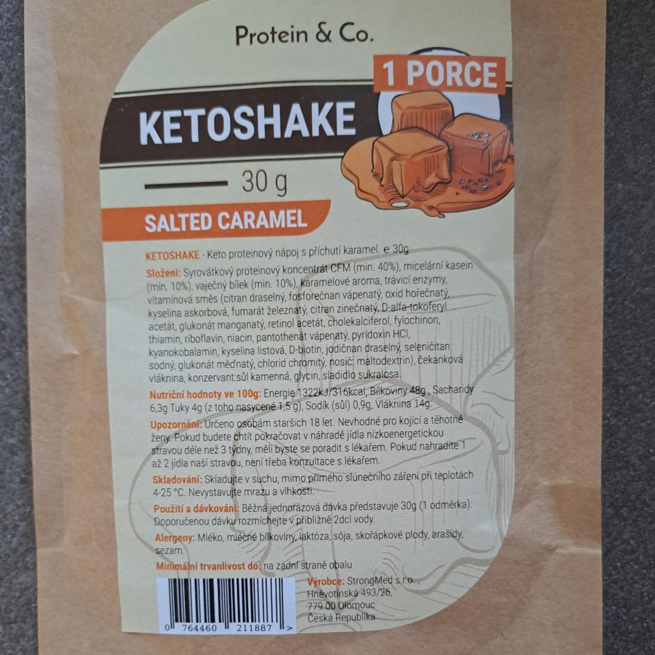 Fotografie - KETOSHAKE Salted caramel Protein & Co.