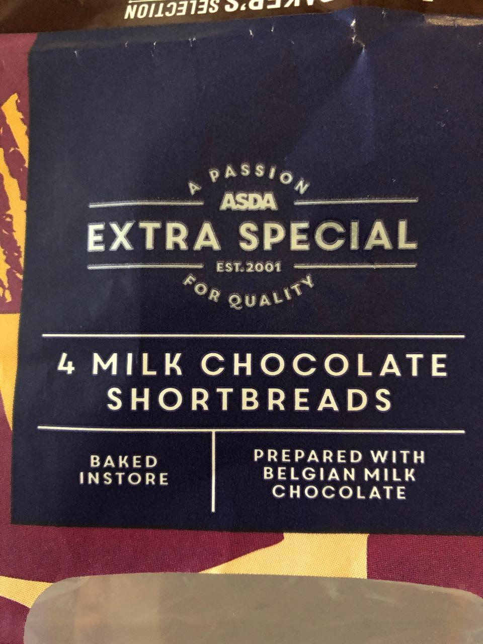 Fotografie - 4 Milk Chocolate Shortbreads ASDA Extra Special