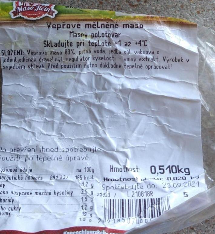 Fotografie - Vepřové mělněné maso Maso Jičín