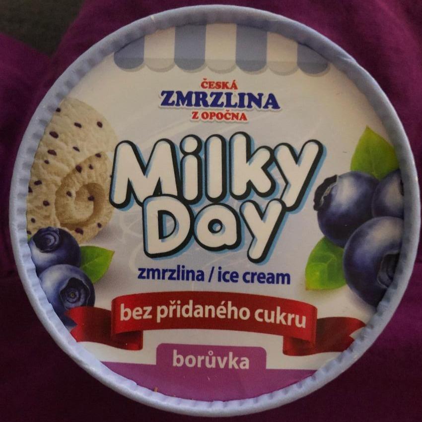 Fotografie - Milky Day zmrzlina borůvka bez přidaného cukru z Opočna