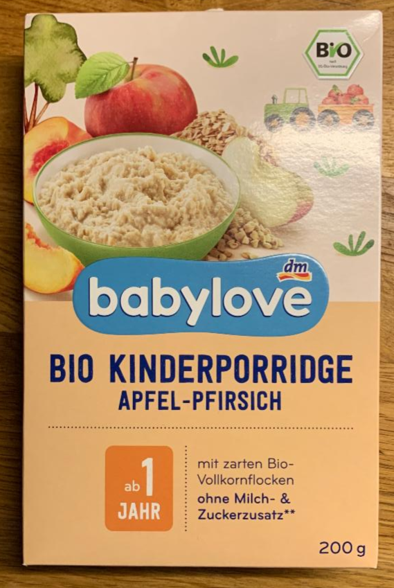 Fotografie - Bio Kinderporridge mit zarter Apfel- und Pfirsichnote - Babylove