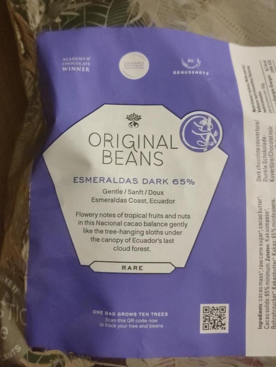 Fotografie - Original Beans Esmeraldas dark 65%