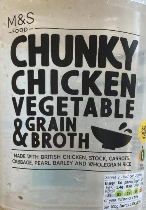 Fotografie - Chunky chicken vegetable & grain broth M&S Food
