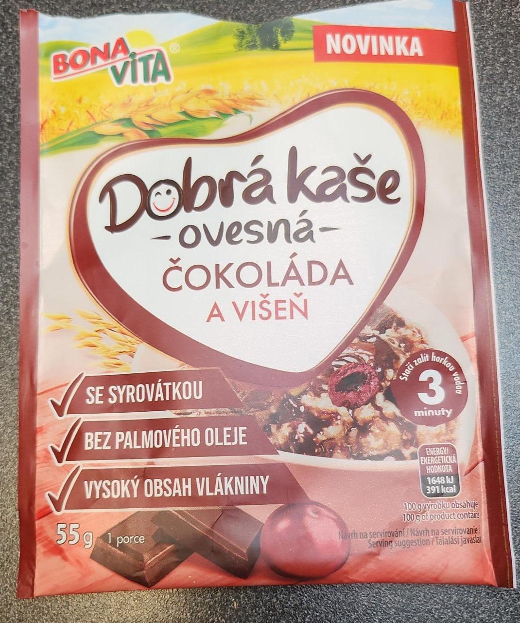 Fotografie - Dobrá kaše ovesná čokoláda a višeň Bonavita