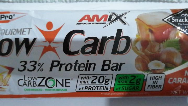 Fotografie - Low carb protein bar Nougat Caramel Amix Nutrition
