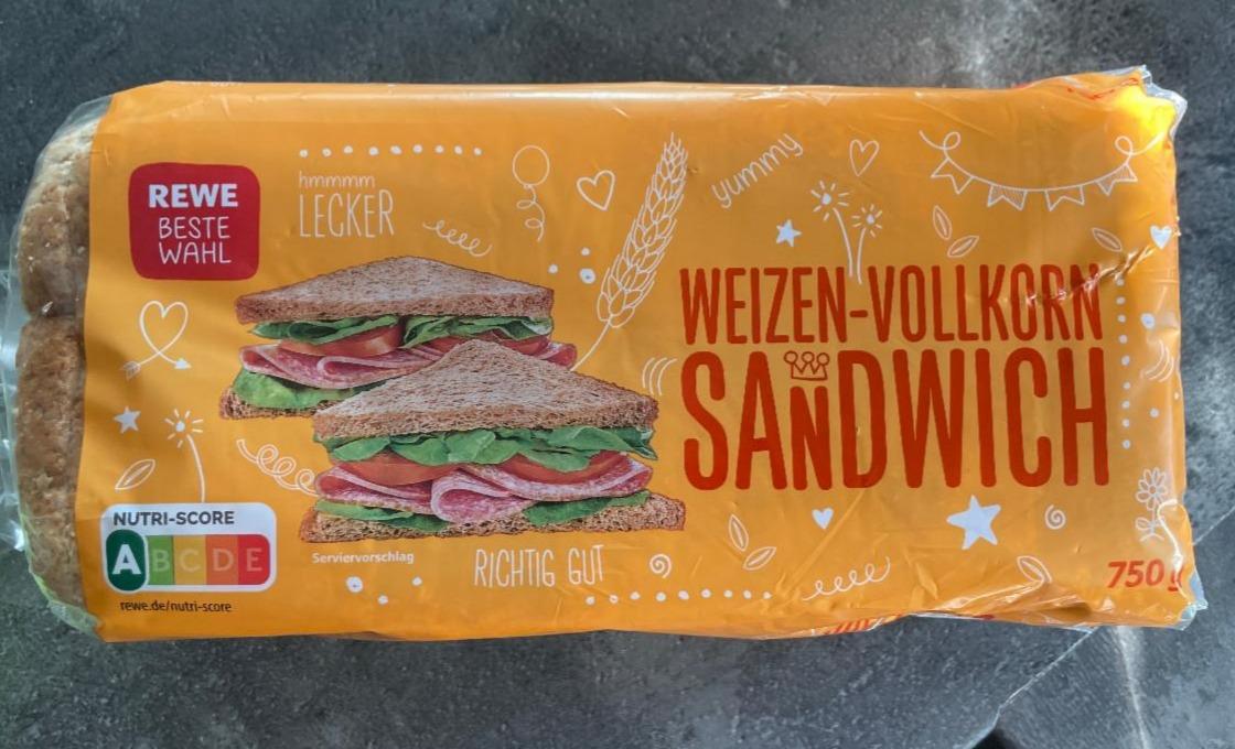 Fotografie - Weizen-Vollkorn Sandwich Rewe