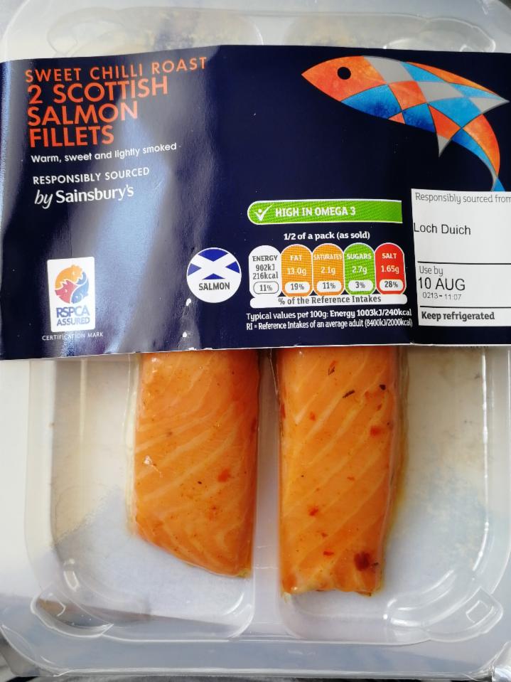 Fotografie - 2 Scottish Salmon Fillets Sweet Chilli Roast by Sainsbury's