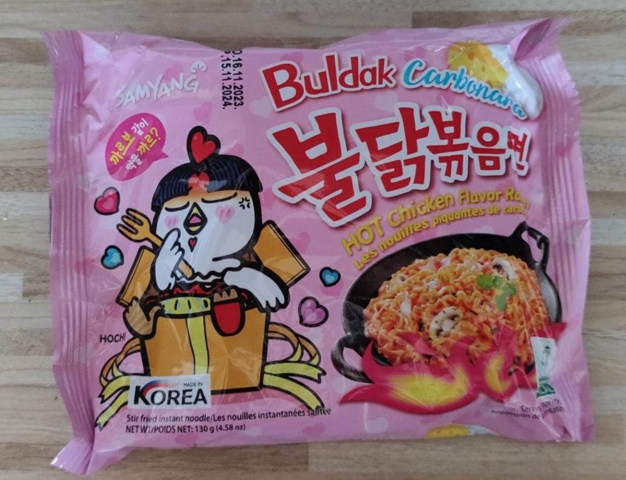 Fotografie - Buldak HOT Chicken Flavor Ramen Les nouilles piquantes de carbonara Samyang