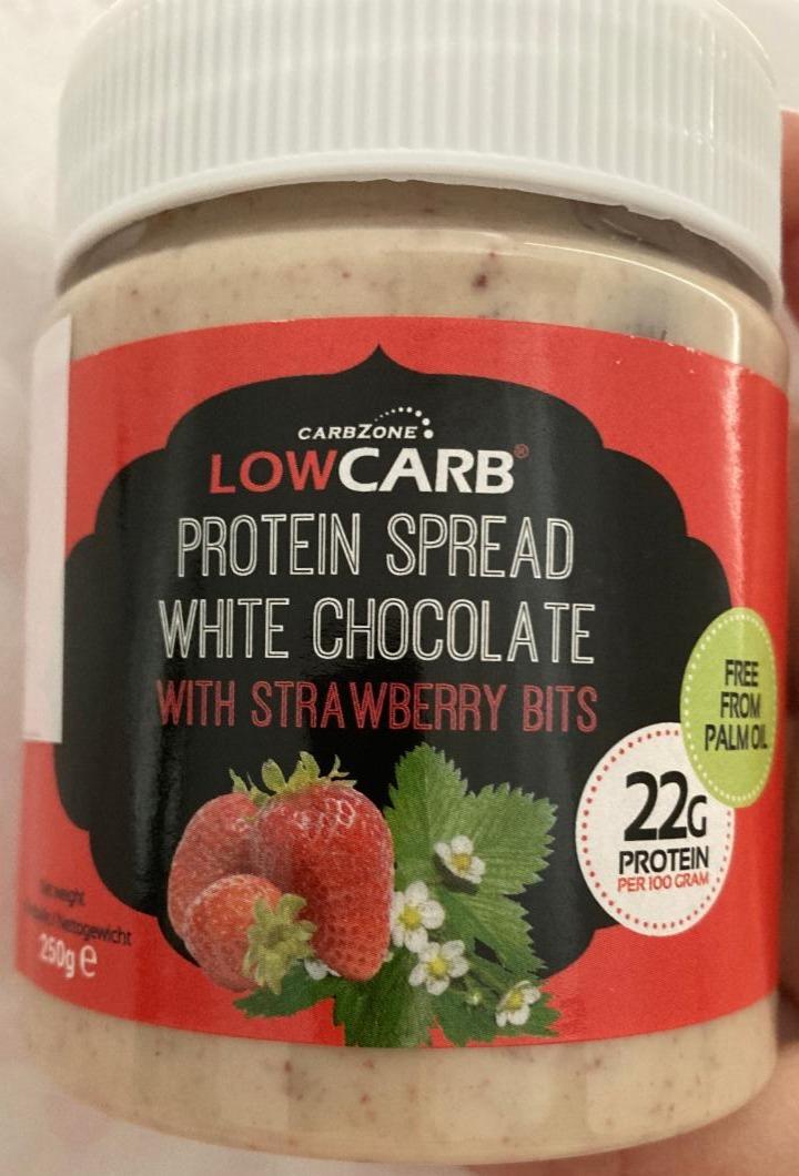 Fotografie - Low Carb Protein Spread White chocolate with Strawberry bits CarbZone
