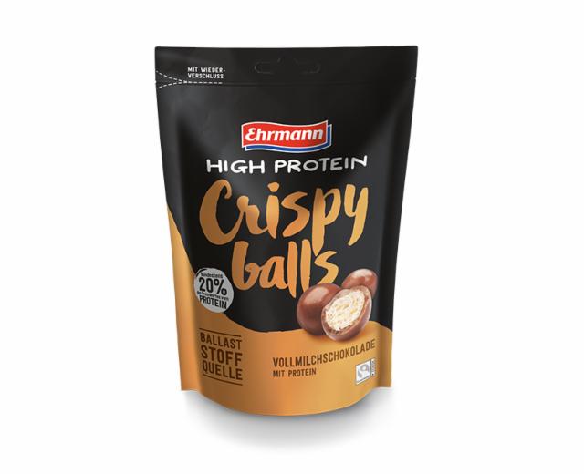 Fotografie - High Protein Crispy Balls Vollmilchschokolade mit protein Ehrmann