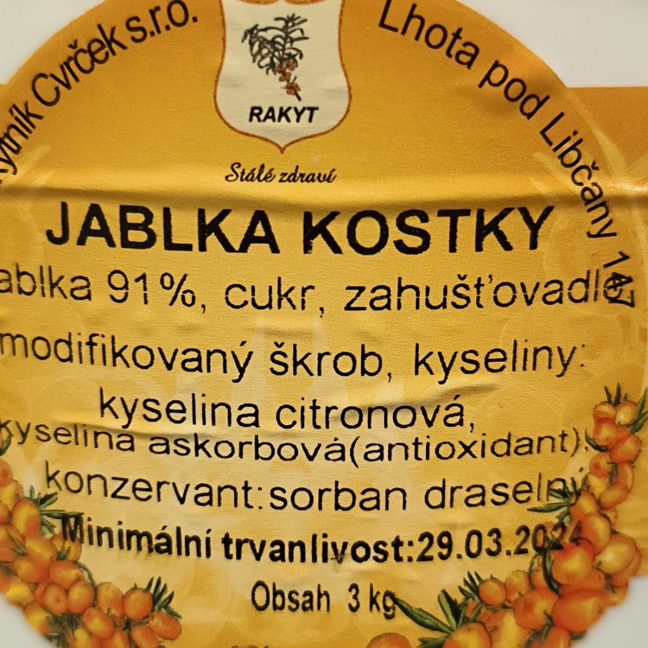 Fotografie - Jablka kostky Rakytník cvrček