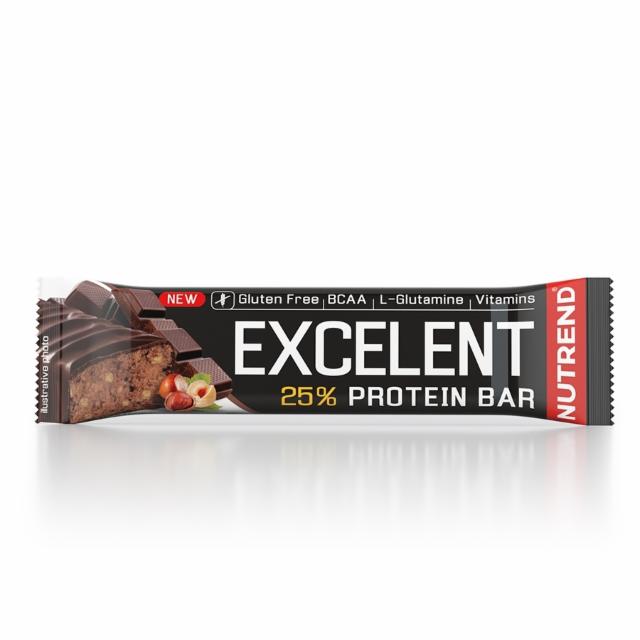 Fotografie - Excelent 25% protein bar chcolate with hazelnuts with real milk chocolate (čokoláda s oříšky v mléčné čokoládě) Nutrend