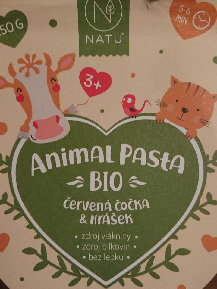 Fotografie - Bio Animal pasta bio červená čočka & hrášek Natu