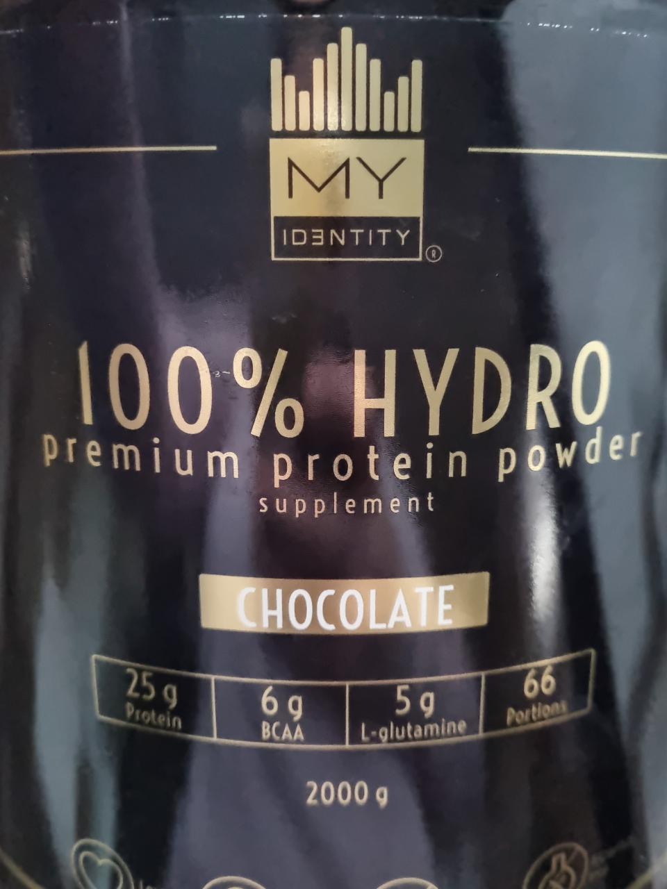 Fotografie - 100% Hydro Premium Protein powder Chocolate My identity