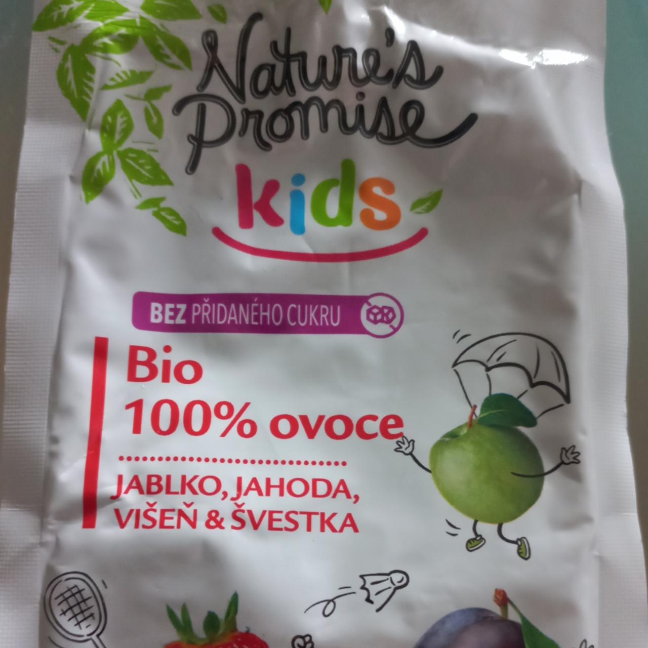 Fotografie - Kids Bio 100% ovoce jablko, jahoda, višeň & švestka Nature's Promise