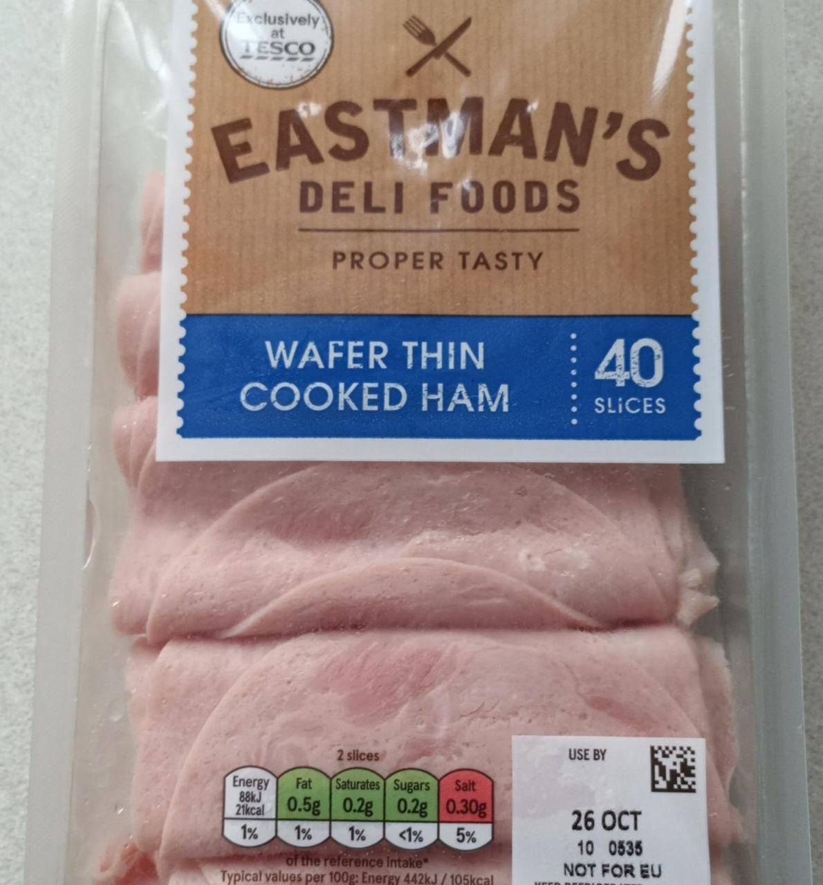 Fotografie - Wafer thin cooked ham Eastman's deli foods