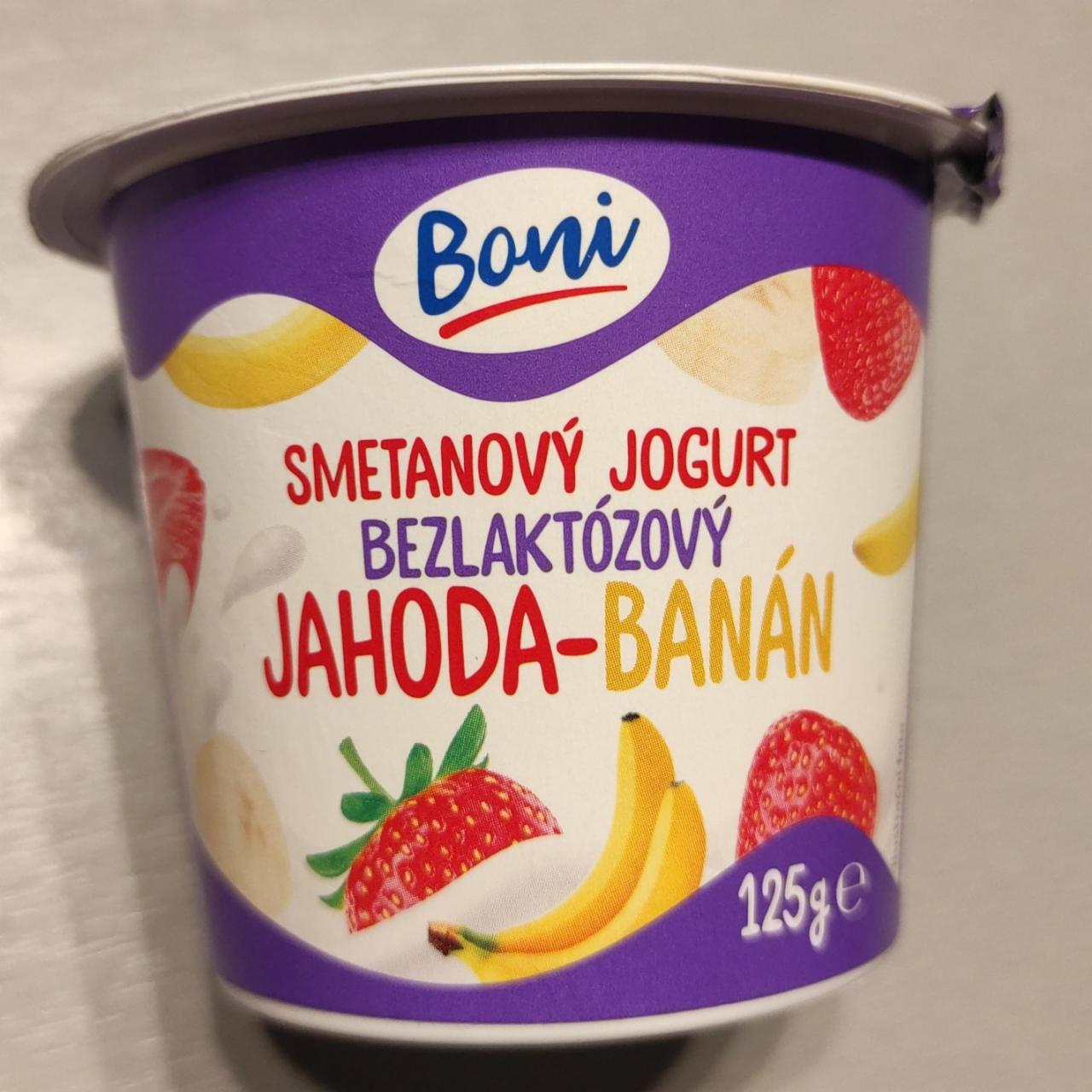 Fotografie - Smetanový jogurt bezlaktózový jahoda-banán Boni