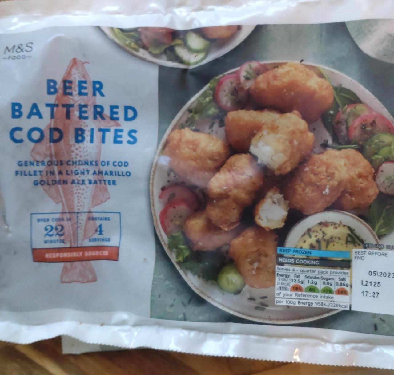 Fotografie - Beer Battered Cod Bites M&S Food