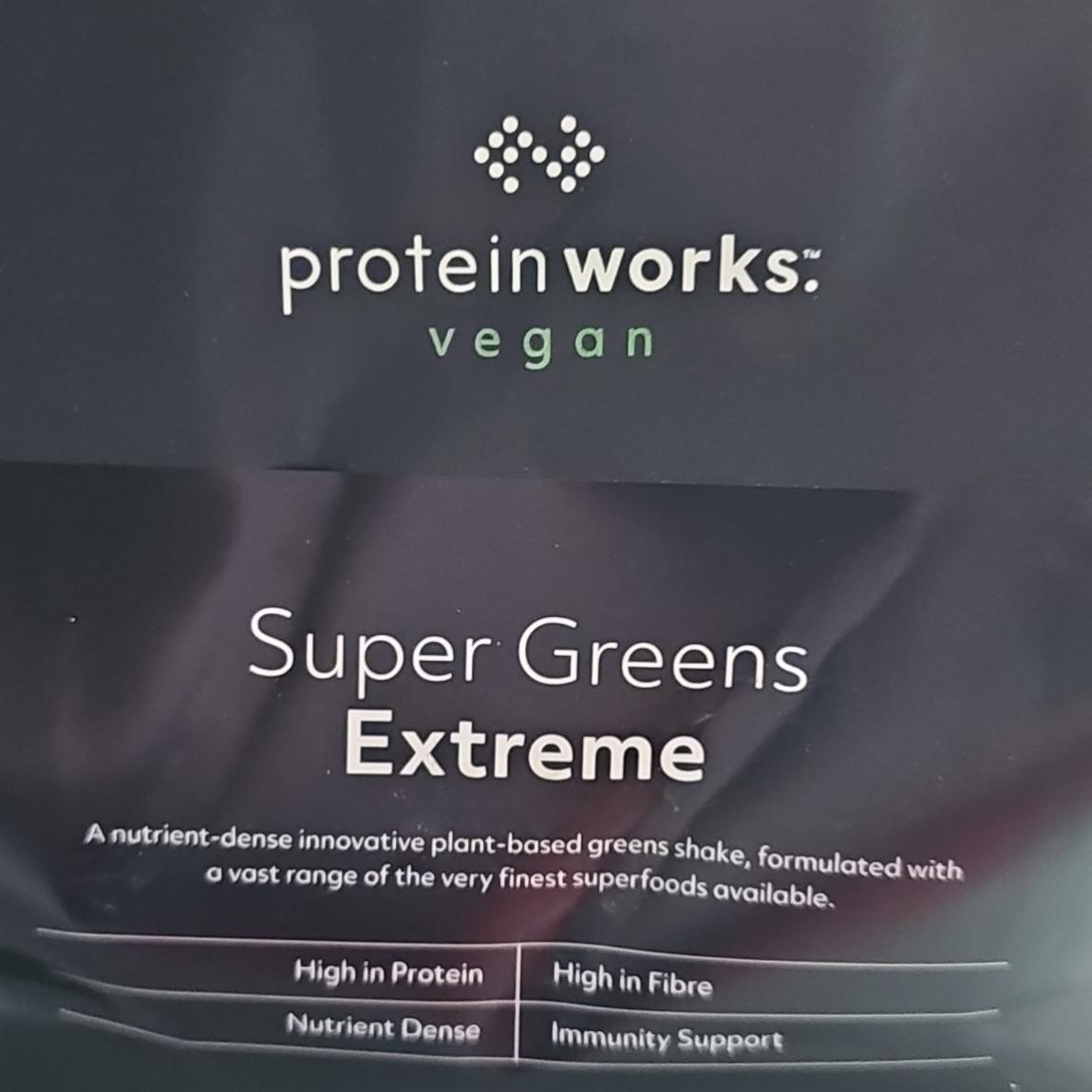 Fotografie - Super greens Extreme Protein Works Vegan