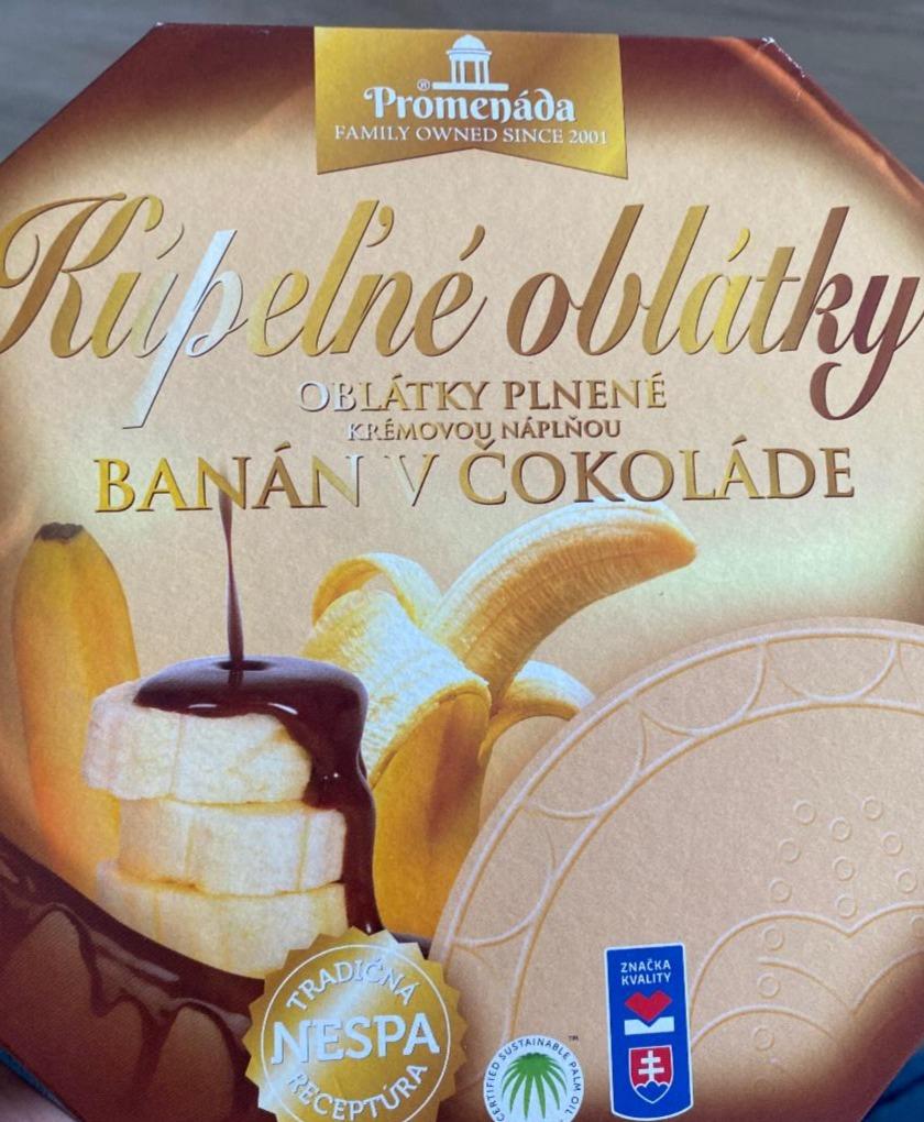 Fotografie - Kupelne oblatky banan v cokolade