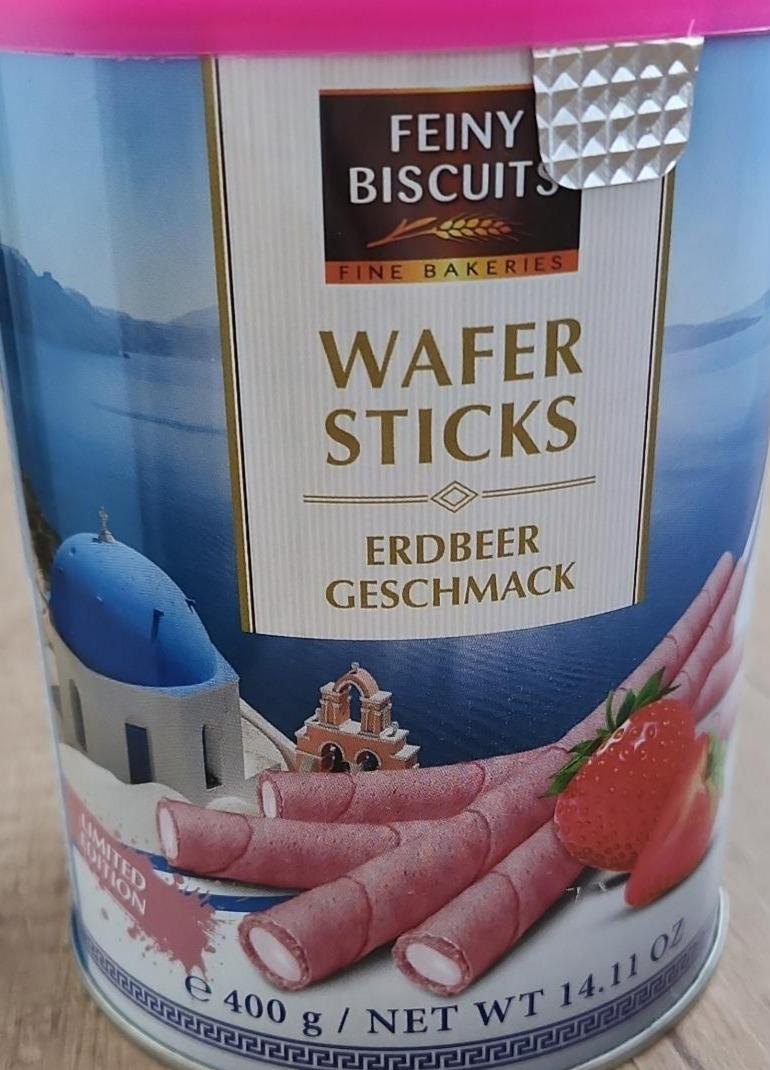 Fotografie - Wafer sticks Erdbeer geschmack Feiny Biscuits