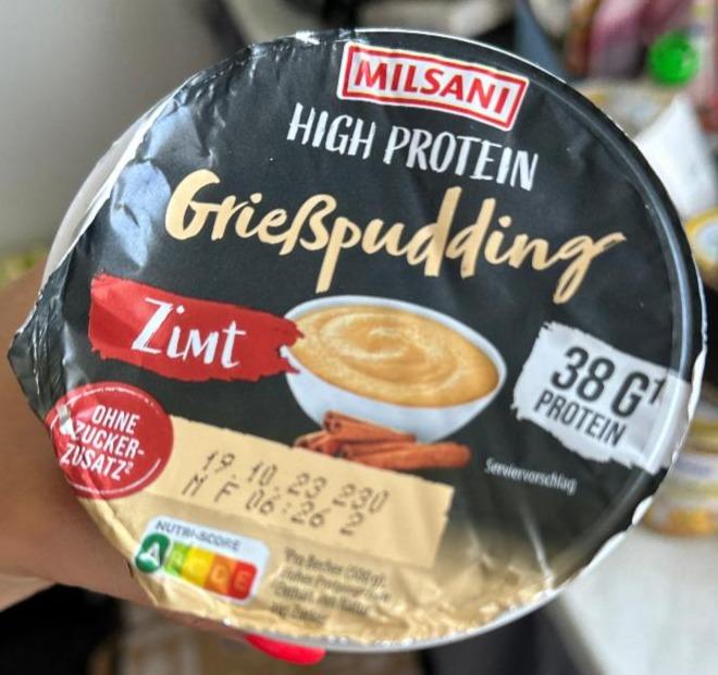 Fotografie - High Protein Zimt Grießpudding Milsani