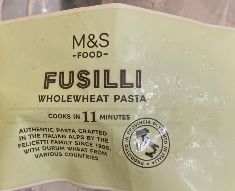 Fotografie - Fusilli wholewheat pasta M&S Food