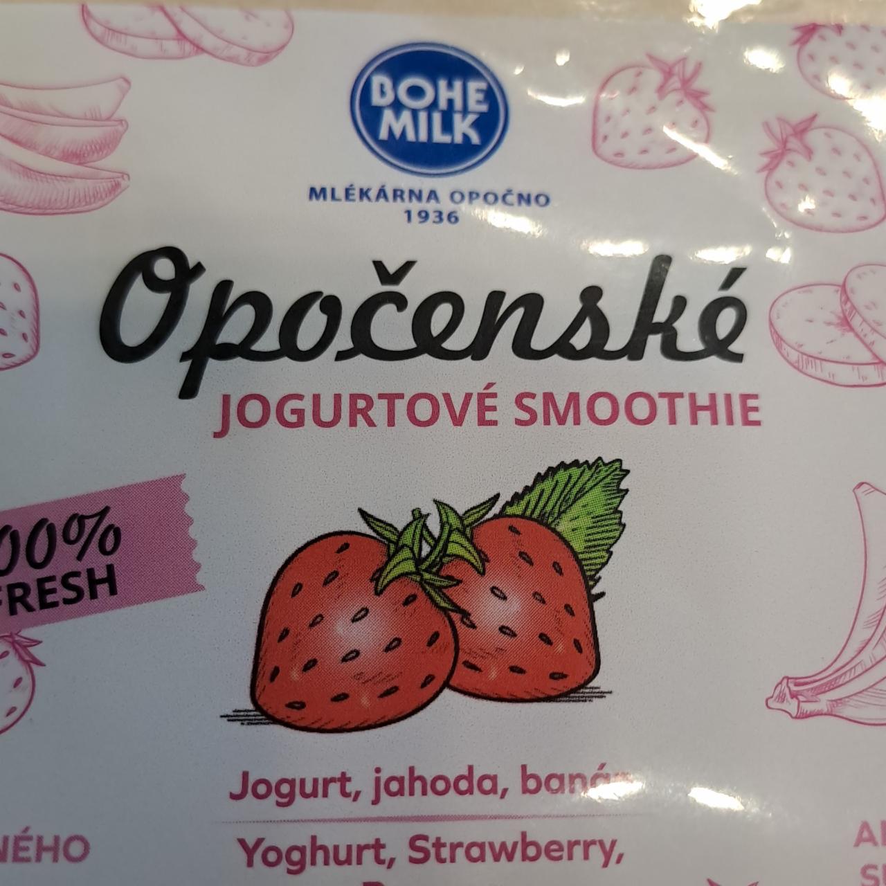 Fotografie - Opočenské jogurtové smoothie Jogurt Jahoda Banán Bohemilk