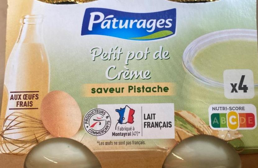 Fotografie - Petit pot de creme saveur Pistache Páturages