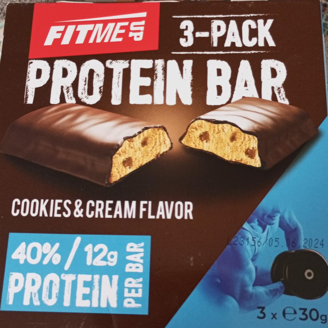 Fotografie - Protein bar Cookies & Cream flavor Fit Me Up
