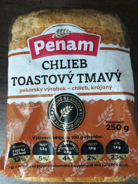 Fotografie - chléb tmavý pšeničný toastový Penam