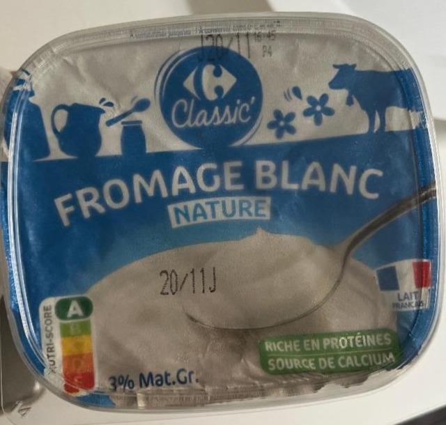 Fotografie - Fromage Blanc nature 3% Carrefour Classic