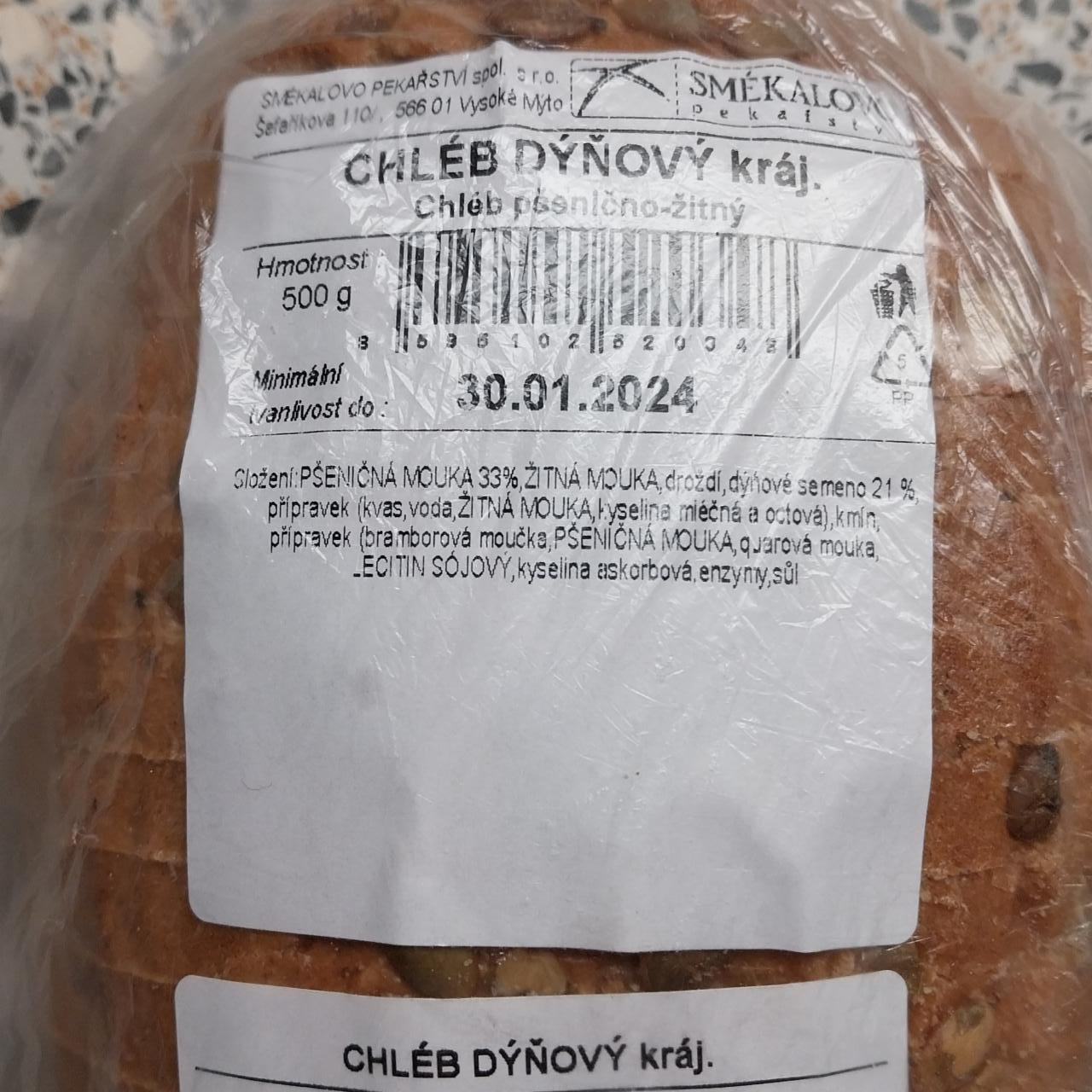 Fotografie - Chléb dýňový Smékalovo pekařství