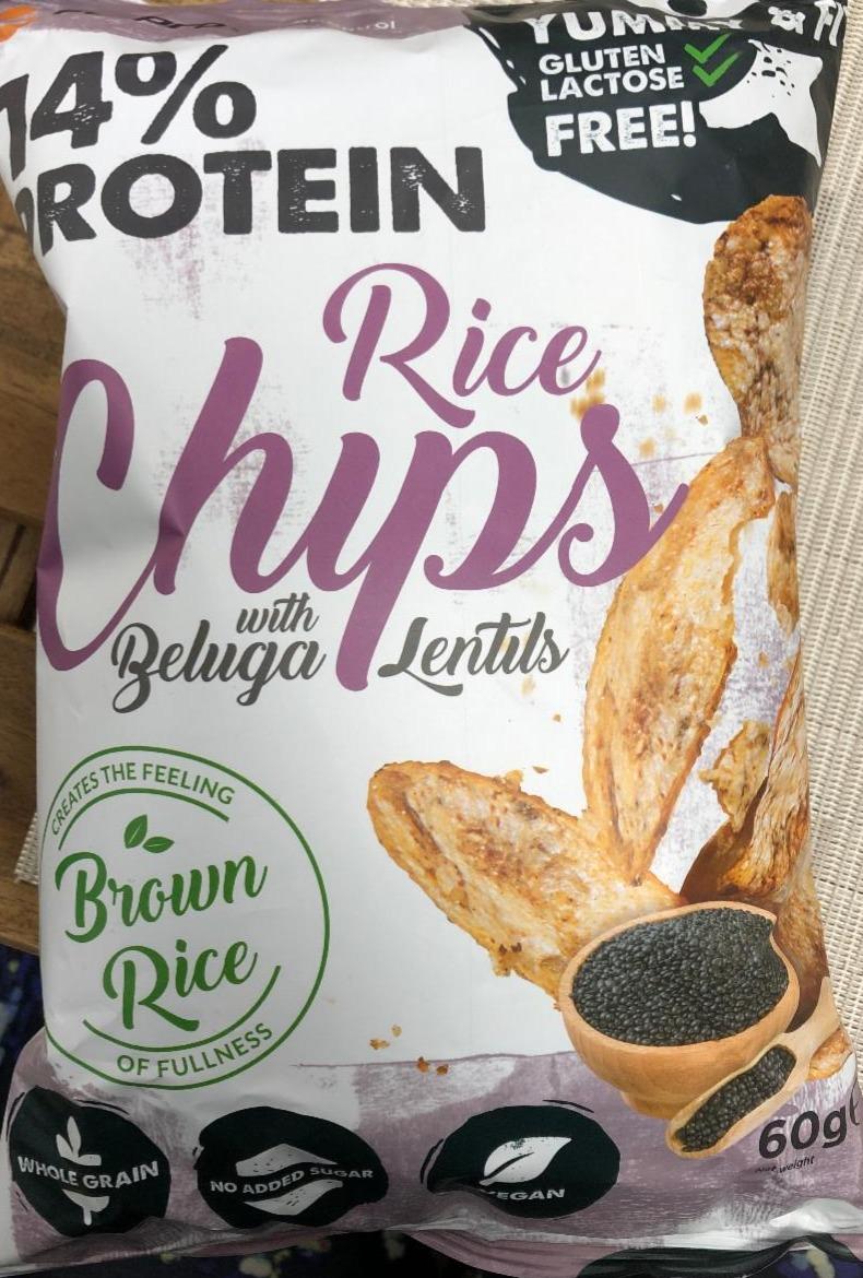Fotografie - Rice chips with Beluga lentils Brown Rice