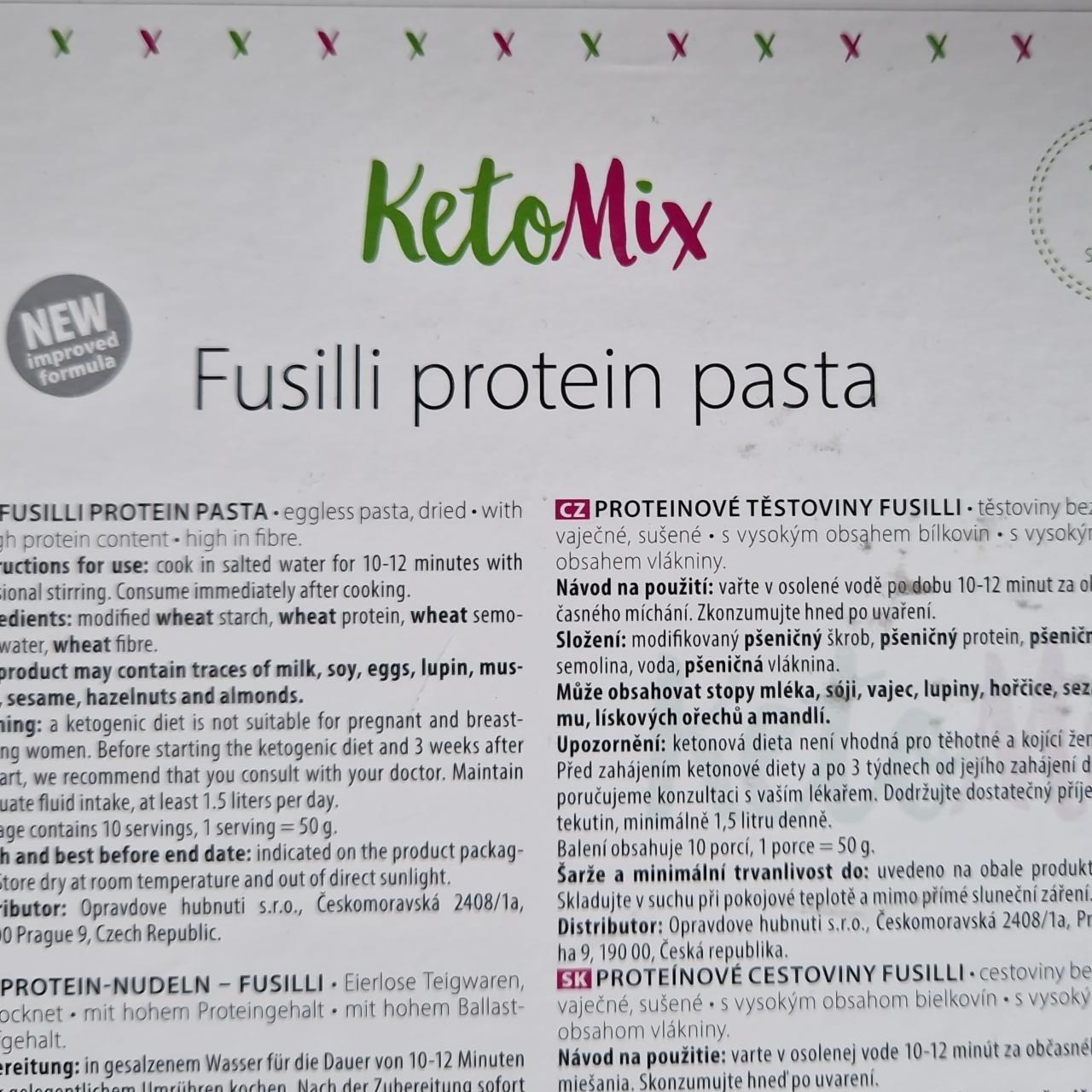 Fotografie - Fusilli protein pasta KetoMix