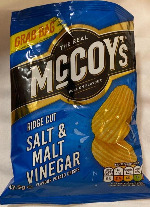 Fotografie - Ridge Cut Salt & Malt Vinegar Potato Crisps The Real McCoy's