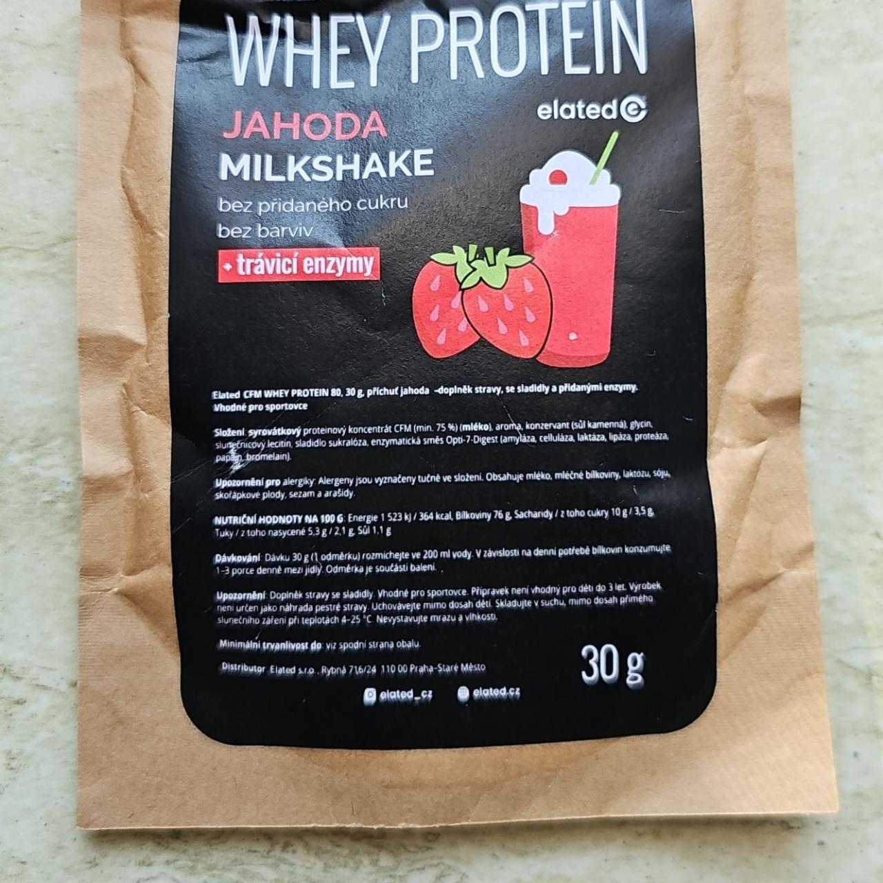 Fotografie - Whey protein jahoda milkshake Elated