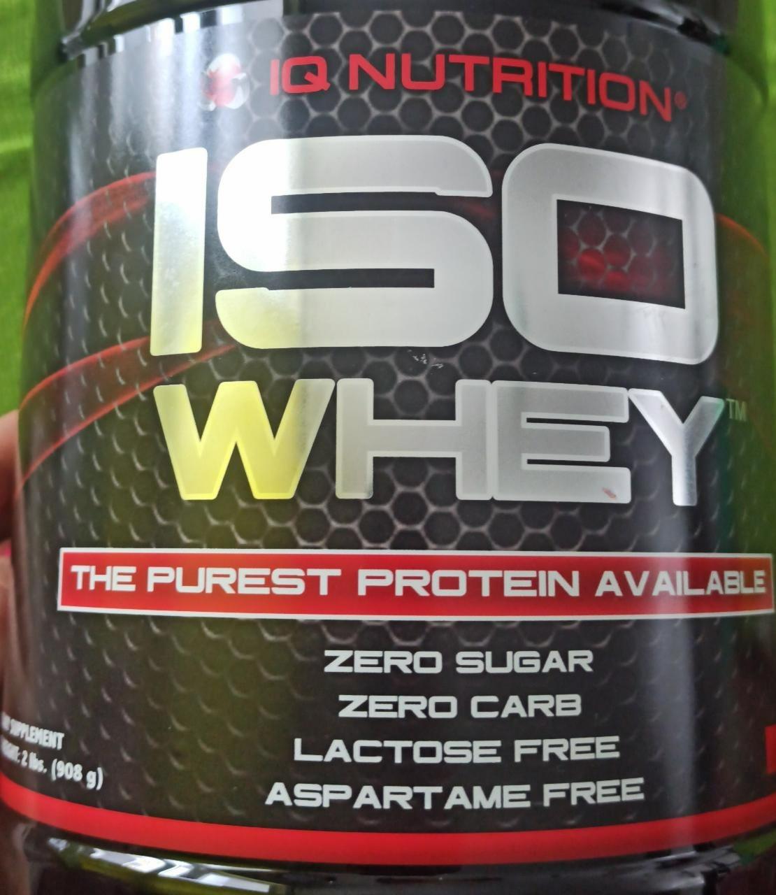 Fotografie - Iso Whey protein strawberry IQ Nutrition