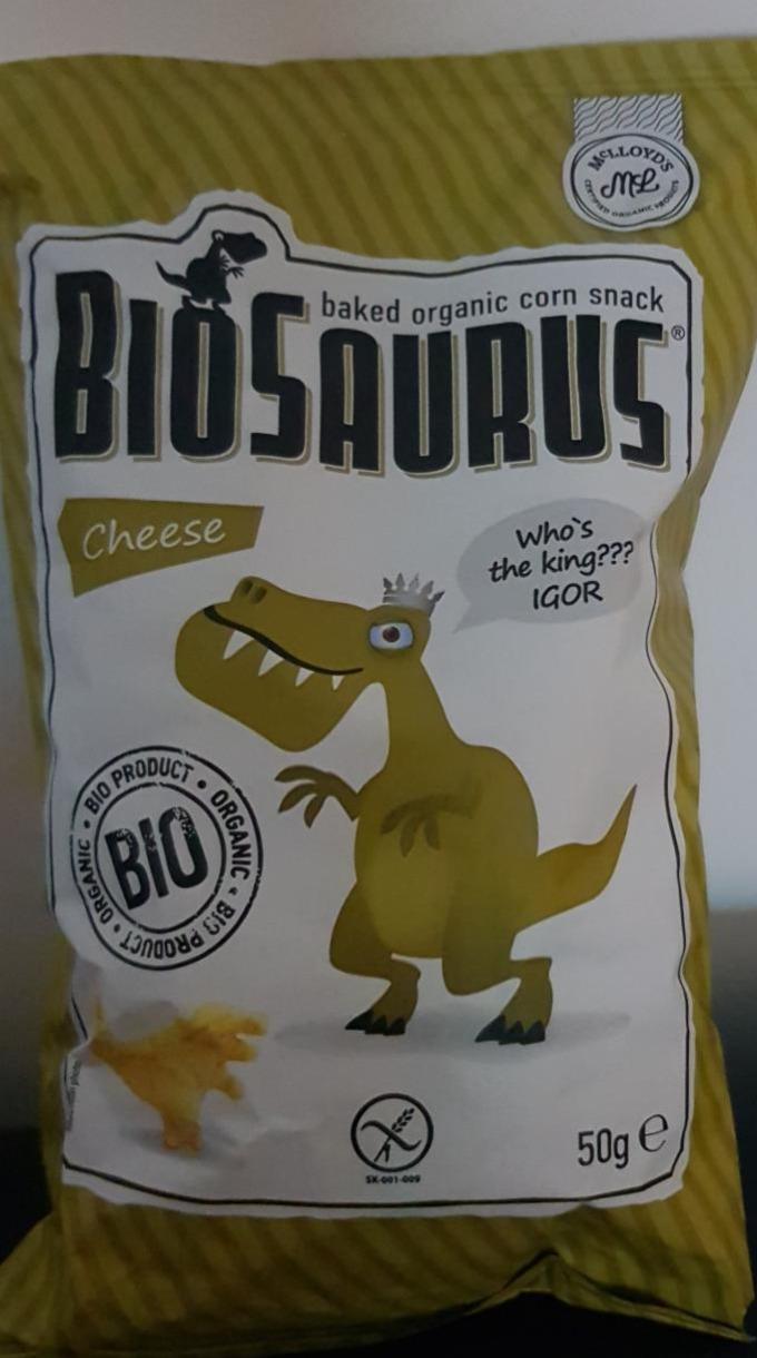 Fotografie - Biosaurus baked organic corn snack cheese McLloyd´s