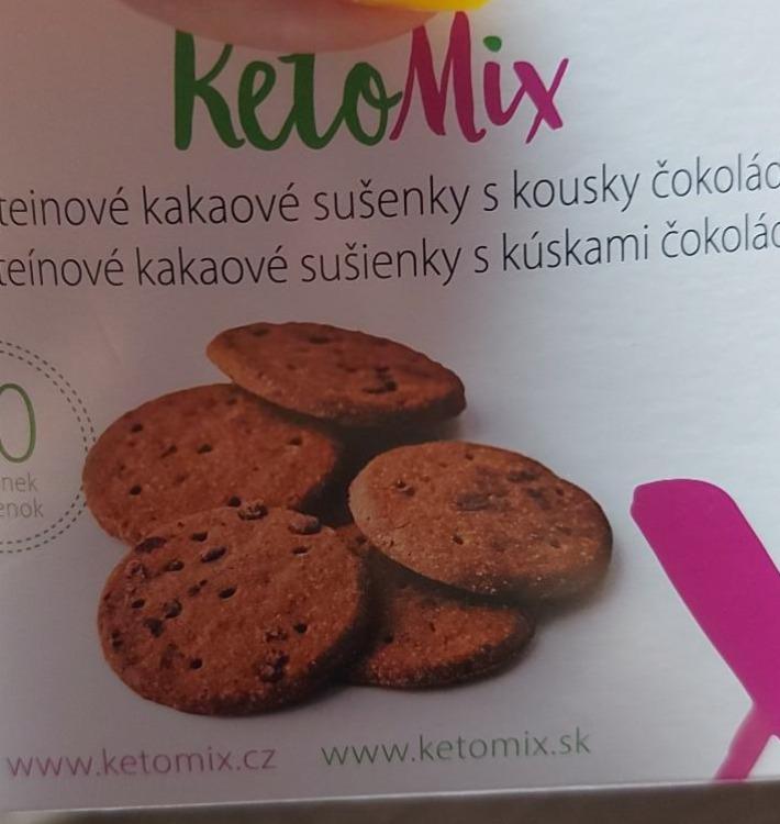 Fotografie - Proteinové kakaové sušenky s kousky čokolády KetoMix