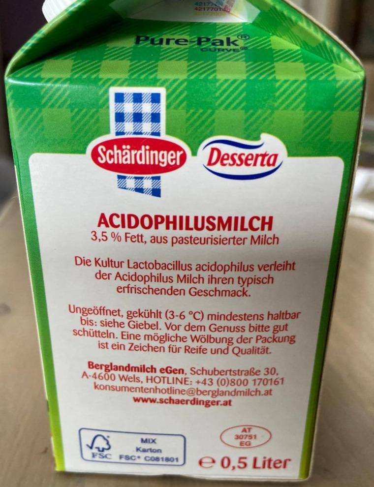 Fotografie - AcidophilusMilch 3,5% Fett Schärdinger