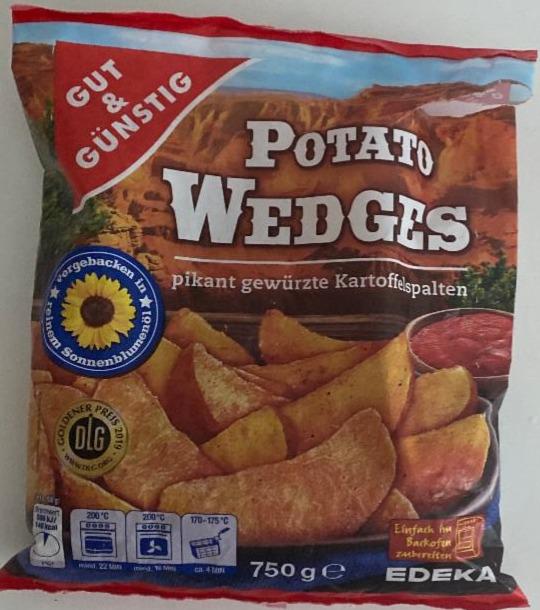 Fotografie - Potato Wedges pikant gewürzte Kartoffelspalten Gut & Günstig