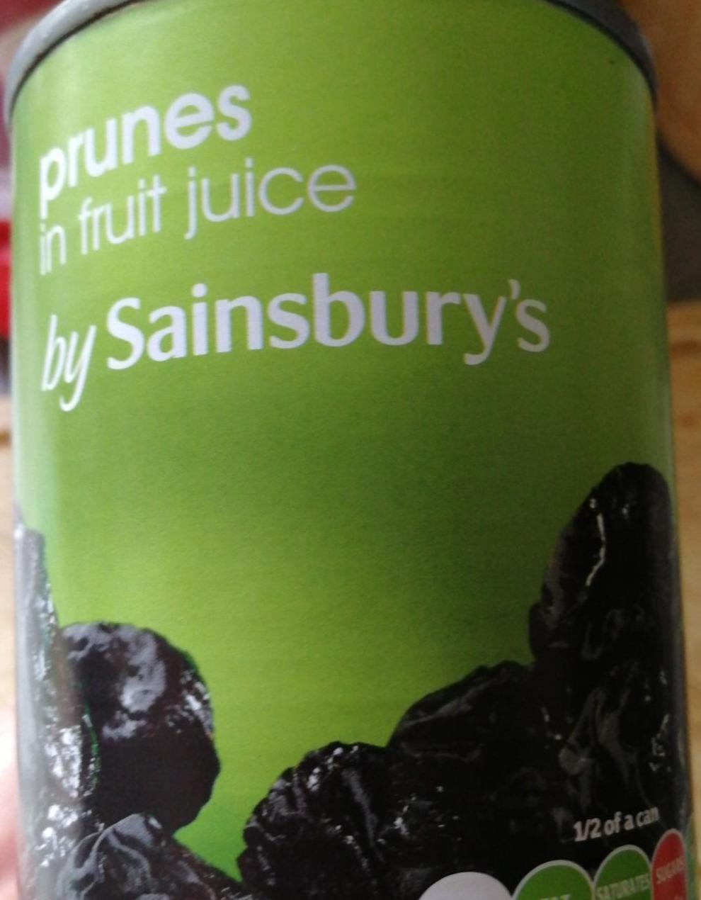 Fotografie - Prunes in fruit juice by Sainsbury's