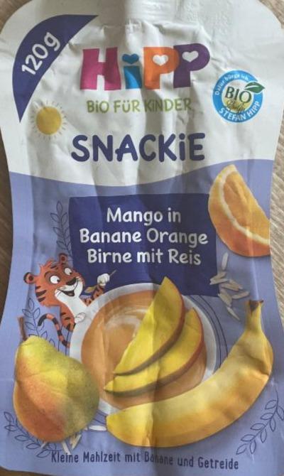 Fotografie - Snackie Mango in Banane, Orange, Birne mit Reis Hipp