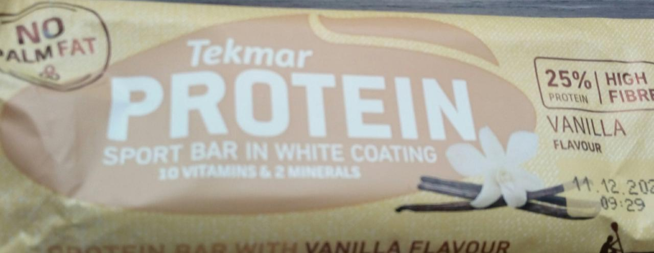 Fotografie - protein sport bar in white coating, vanilla flavour Tekmar