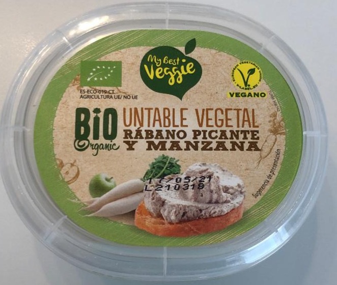 Fotografie - Bio Organic Untable vegetal rábano picante y manzana My Best Veggie