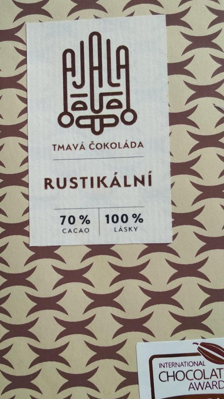 Fotografie - BIO 70% tmavá čokoláda rustikální Ajala