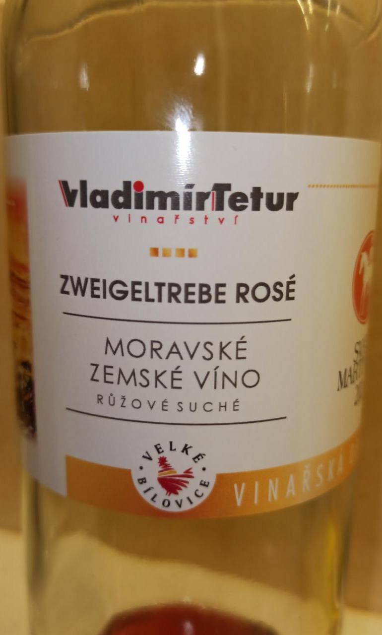Fotografie - Zweigeltrebe rosé Moravské zemské víno Vladimír Tetur