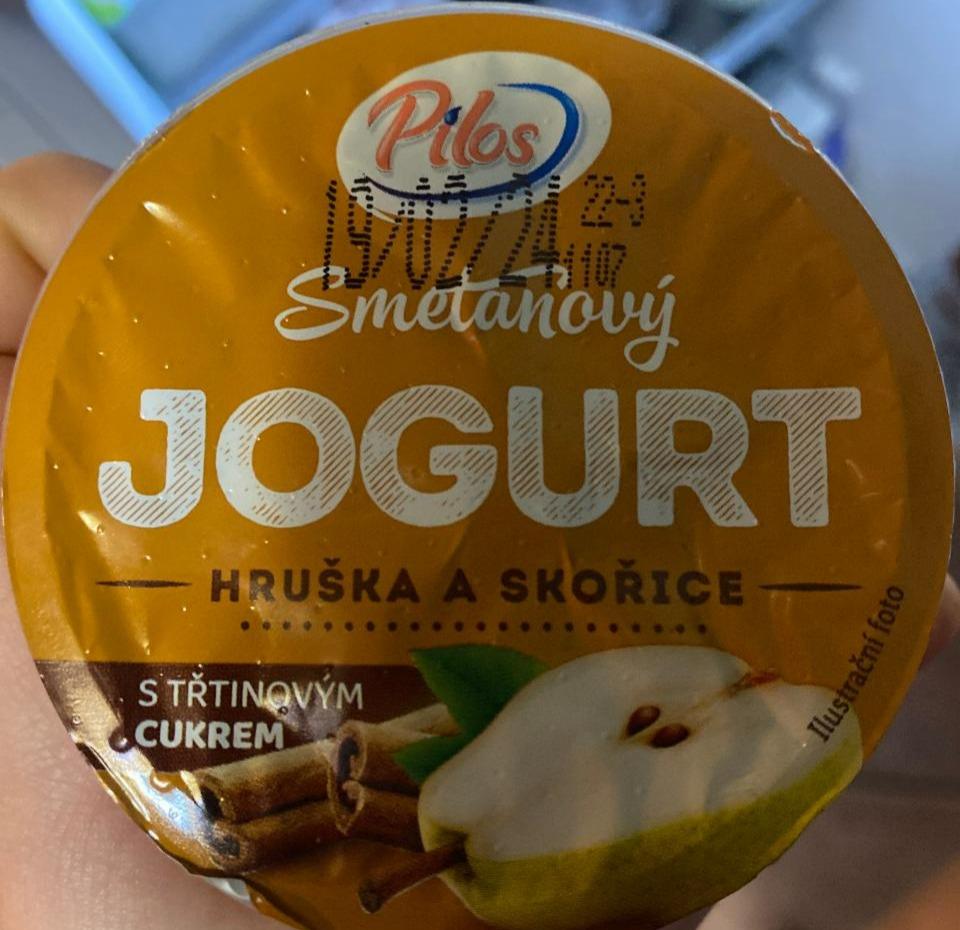 Fotografie - Smetanový jogurt hruška & skořice s třtinovým cukrem Pilos