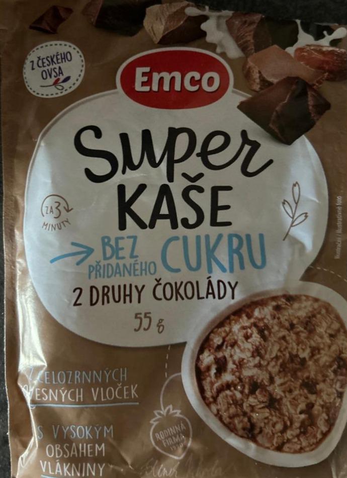 Fotografie - Super Kaše Bez přidaného cukru 2 Druhy čokolády Emco
